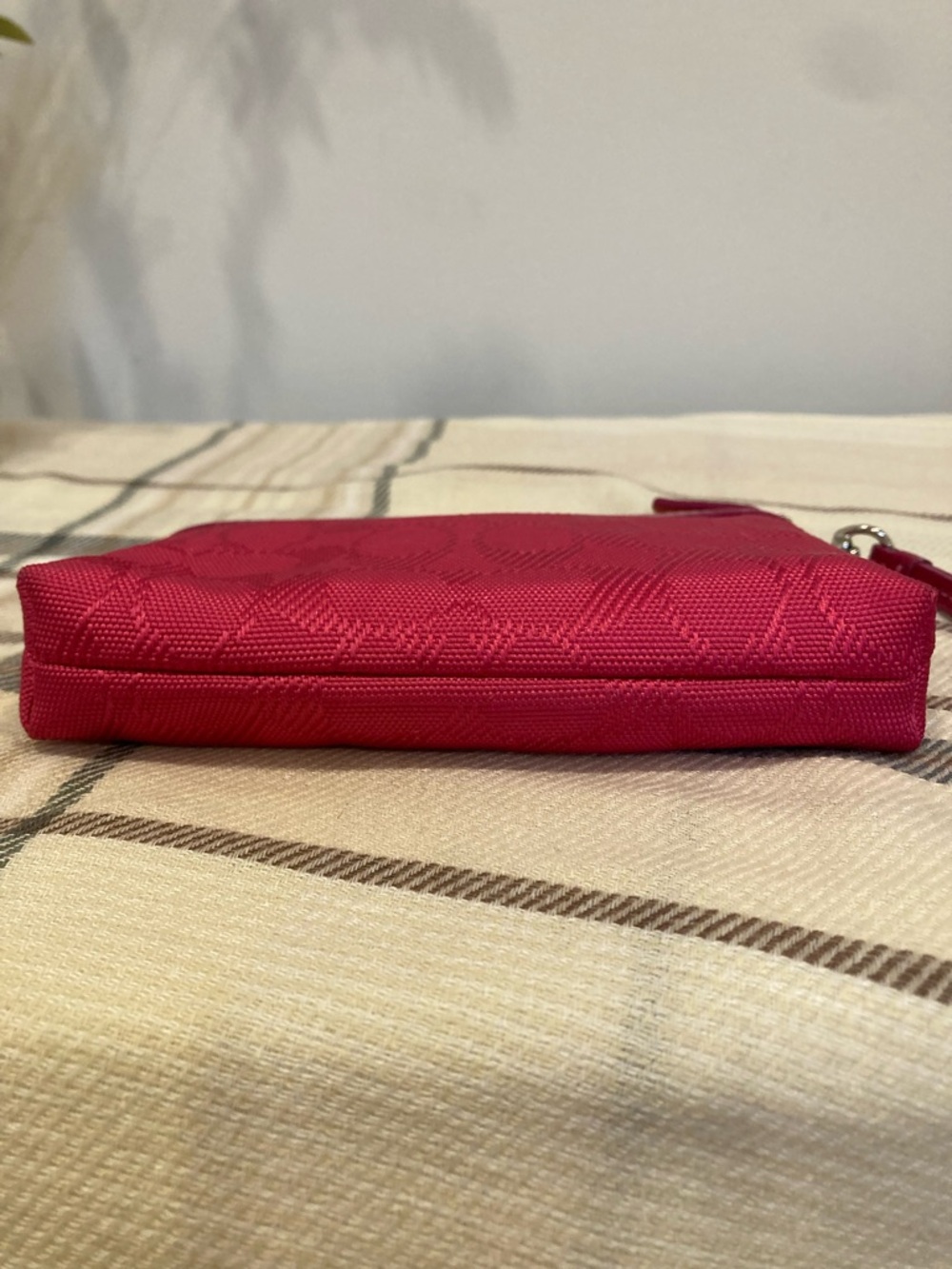 Coach Hot Pink Wristlet Signature Jacquard Wristlet Clutch - Picture 5 of 12